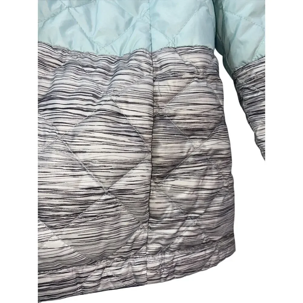Lole Kora Reversible Down Jacket Mint black white / Solid Blue Size Large